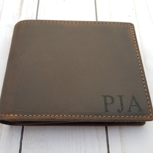 Cartera de cuero personalizada, regalo para el hombre, cartera personalizada para hombres, regalo grabado para él