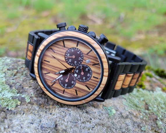 Mens Wooden Watch, Personalized Watch For Man, Customized Wood Watch