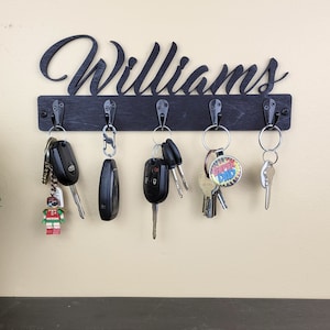 Personalized Key Holder for Wall: Birch Wood Key Rack