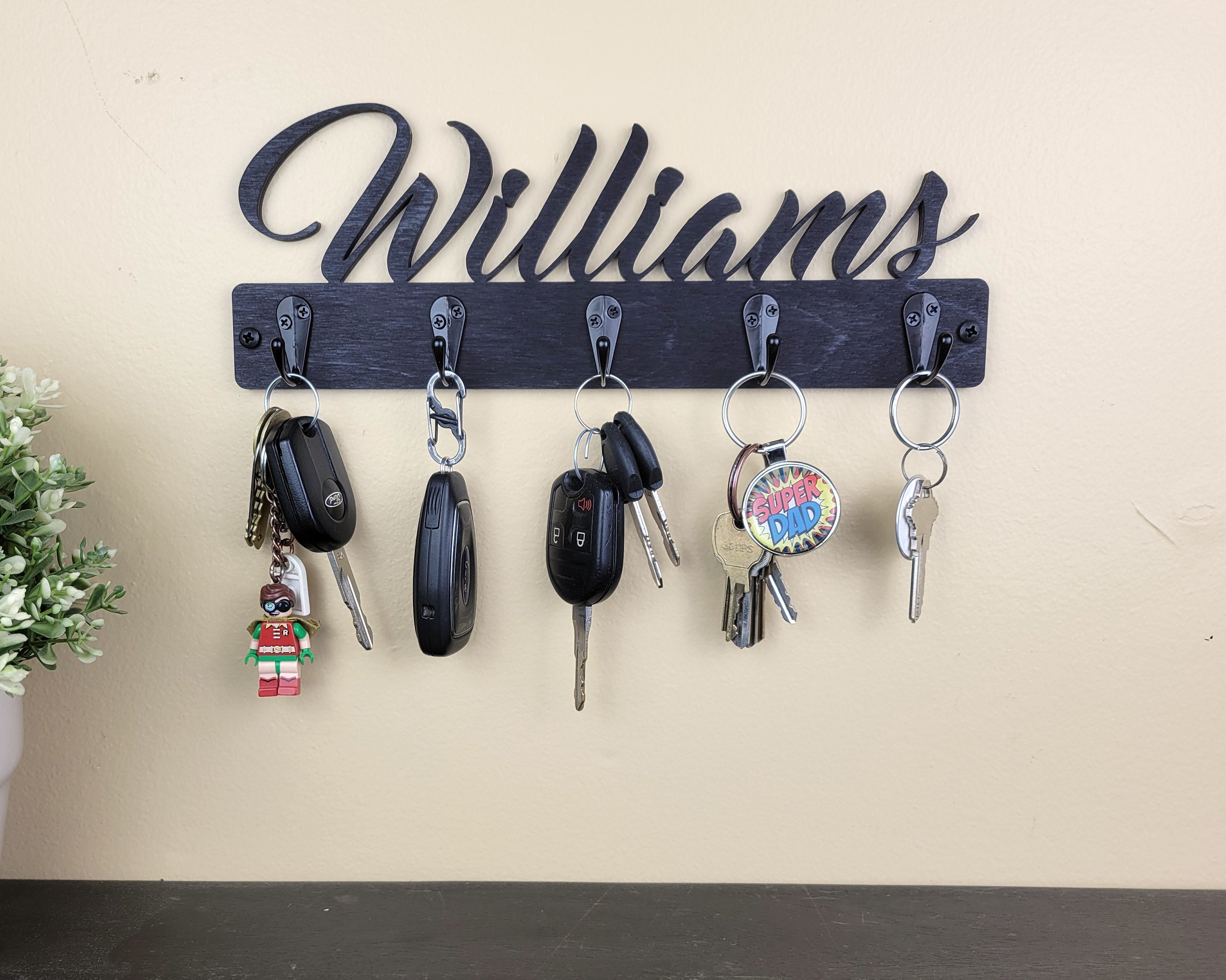 Personalized key holder for deals wall