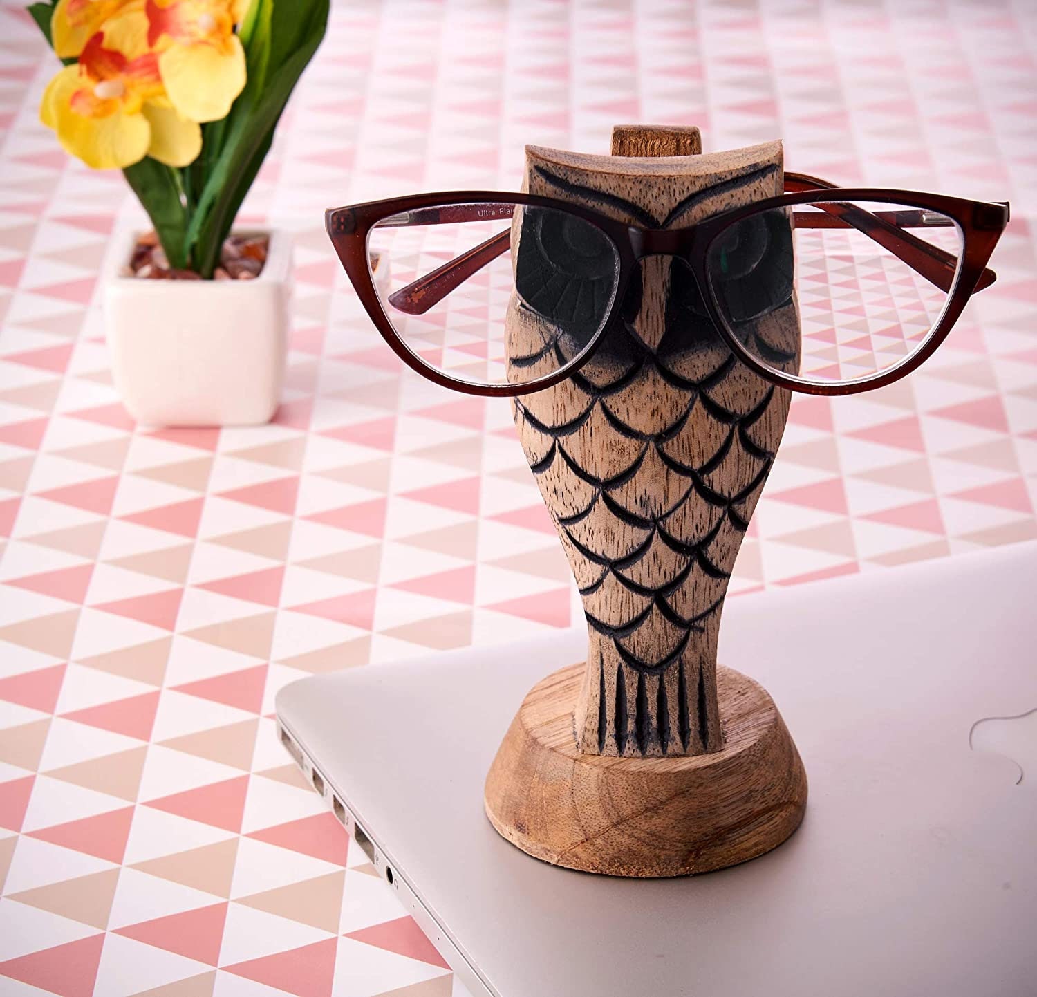MyntCrafts Eyeglass Holder for Desk Owl Design Wooden Handmade Etsy