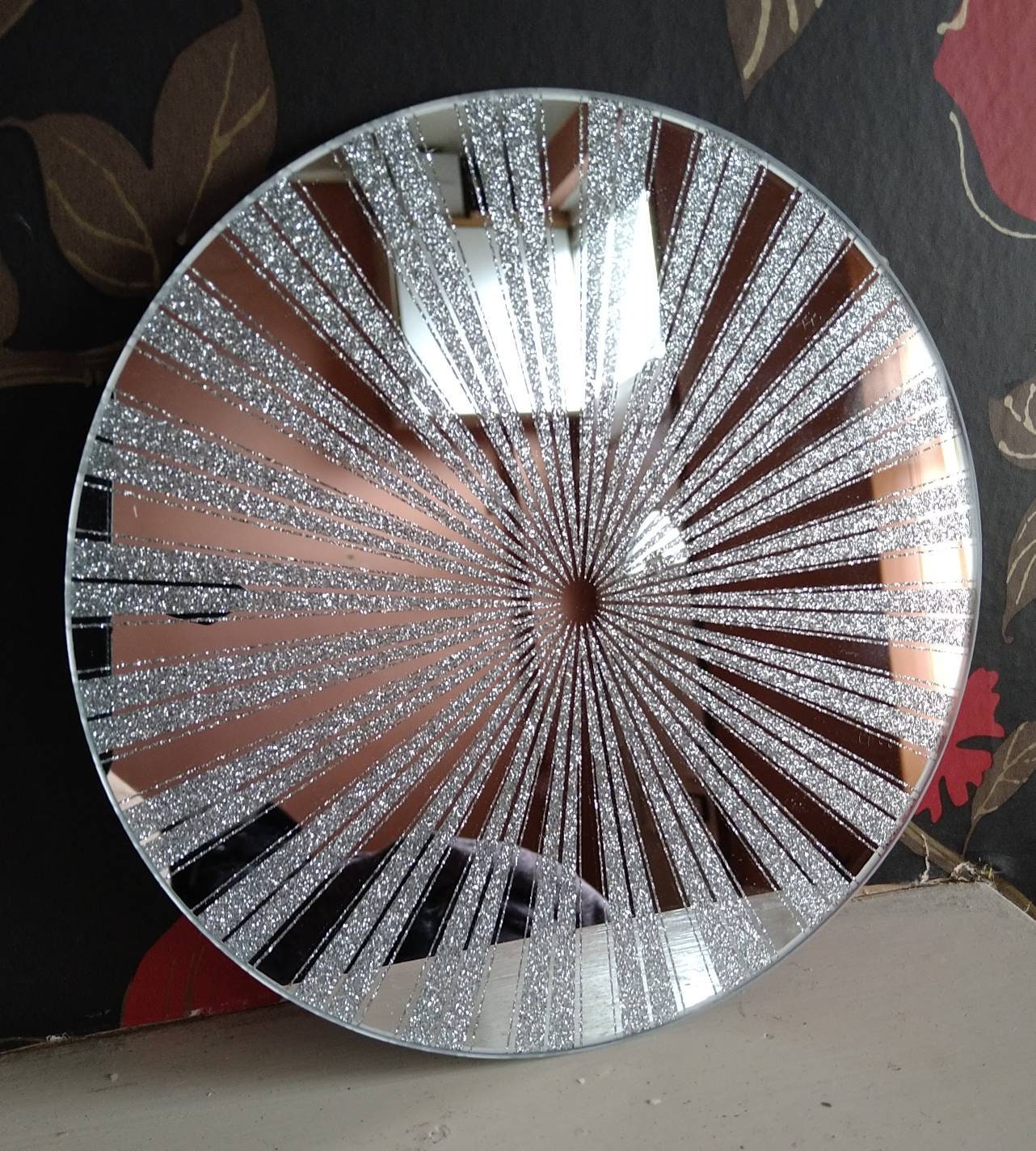 Large mirrored Candle plate Etsy