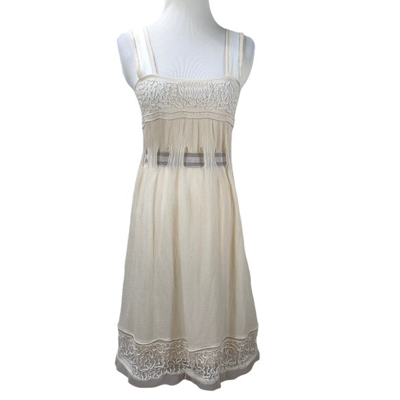 ADAM LIPPES Applique Silk Blend Gauze Sleeveless Off-white Dress Size S-6 - Etsy ADAM LIPPES Applique Silk Blend Gauze Sleeveless Off-white Dress Size S-6 - Etsy