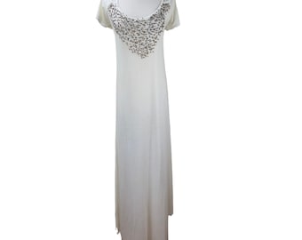 Robe longue DOUBLE D RANCH avec épingles et aiguilles longue blanc cassé Taille M