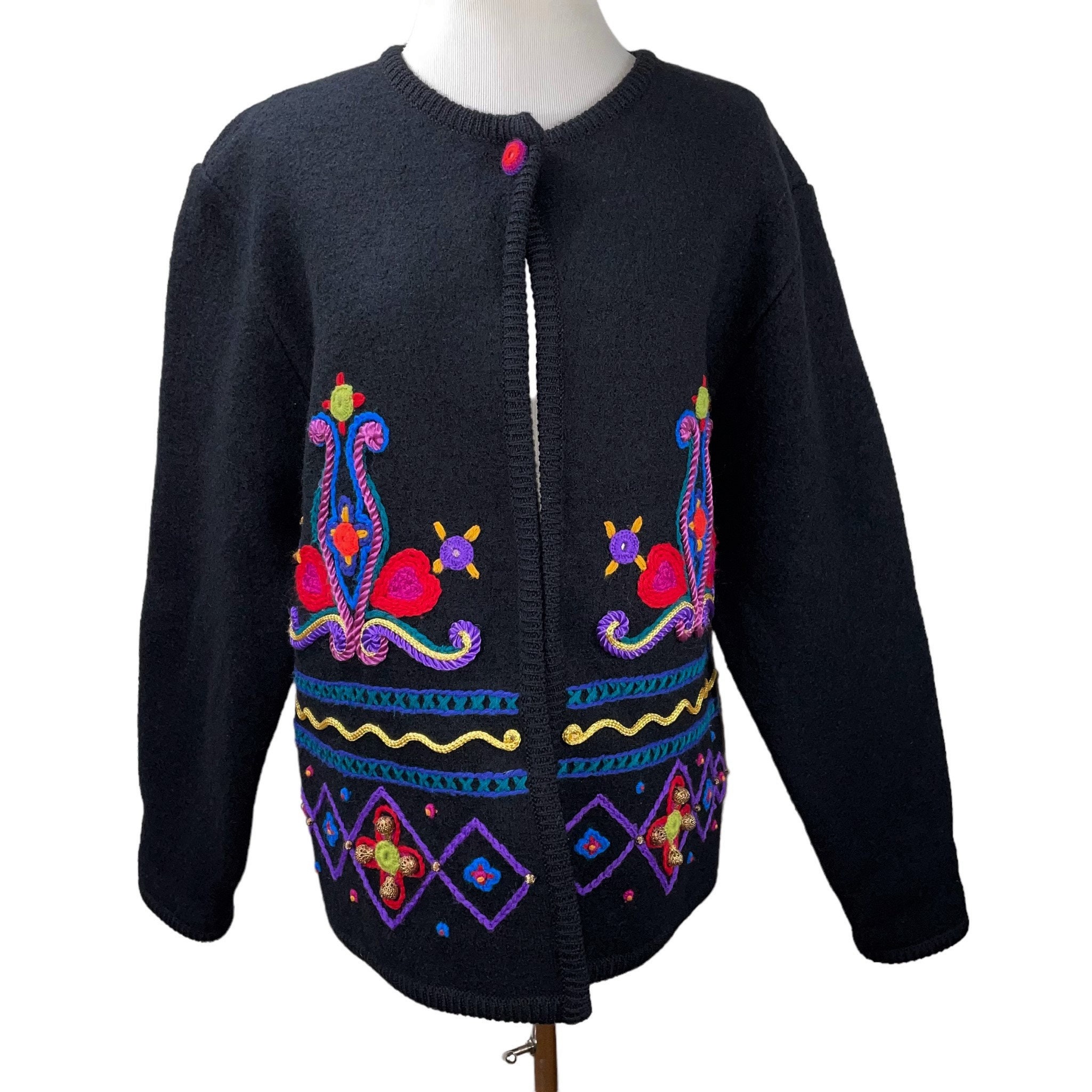 Vintage Embroidered Wool Coat - Etsy Vintage Embroidered Wool Coat - Etsy