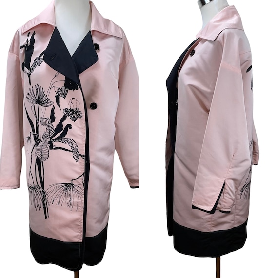 Vintage Missoni Silky Long Jacket Lightweight Trench Coat Size IT42 US S M Pink Black View 3