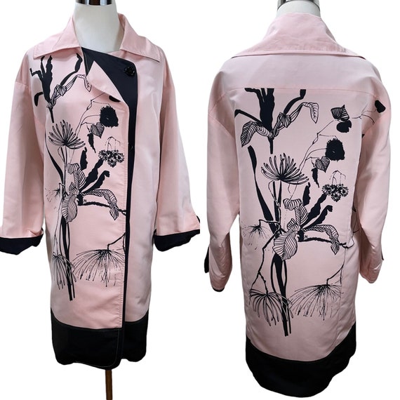 Vintage Missoni Silky Long Jacket Lightweight Trench Coat Size IT42 US S M Pink Black View 2