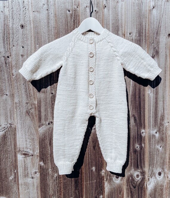 100 Merino Wool Baby Romper bodysuit. Handmade. Etsy
