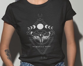 Moth Moon Phases T-Shirt: Death's Head Moth, Memento Mori