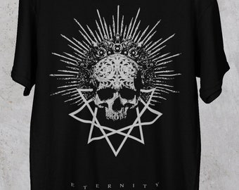 Goth Skull T-shirt: Occult Vampire Fashion, Dark Art, Lucifer, metalheads, arcana, symbol