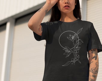 Lily Graphic Tee: Hand-Drawn Floral Design, minimal design, cute goth apparel,