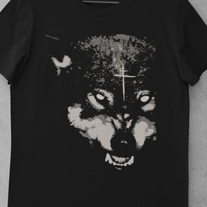 Unisex Wolf T-shirt for Dark Alternative Clothing - Horror t-shirt - Viking wolf tee - Black Unisex - Gift for Vikings Lover - Black wolf