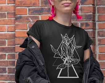 Floral Triangle Graphic Tee - Unisex Cotton T-Shirt