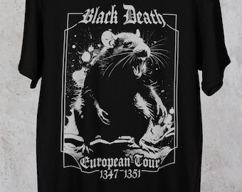 Black Death T-shirt - Goth Aesthetic - Horror shirt - Medieval shirt - Grunge clothing