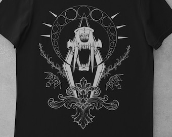 T-shirt med skalle och månfaser: Wicca Goth Unisex-kläder