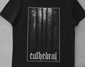 Dark Occult Forest tshirt/ Wiccan pagan cult / unisex black t-shirt /Natural cathedral / Alternative dark t shirt /Goblincore Goth Clothing/