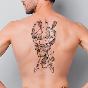 Skull King Tattoo Stencil: Crowned Skull Clipart (Printable Download)