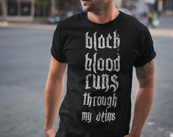 Black Blood T-shirt - Black Unisex T-shirt - Pastel Goth Clothing /Witch Clothing / witchy tee / Alternative clothing/For Teen Girl Boy/