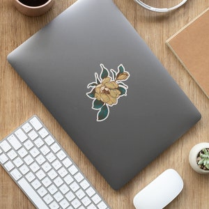 Magnoliasticker - gele bloem - vinylsticker - Kisscut - stickers zonder bellen