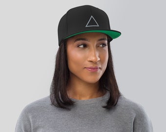 Snapback Hat Fire Alchemical Symbol / Goth Clothing / Witchy gift / Embroidered Triangle Hat /