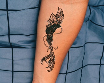 Raven Foot Tattoo Stencil: Witchy Crow Design (Digital Download)