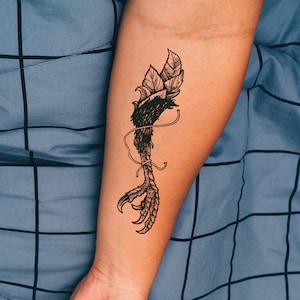 Raven Foot Tattoo Stencil: Witchy Crow Design (Digital Download)