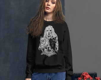 Witch Sweatshirt - Cat design- Owl Lover sweatshirt - Dark Alternative Style