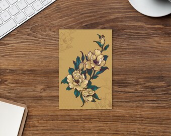 Magnolia Flower Illustration Postcard