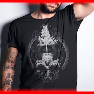 Yggdrasil Vikings tshirt/The Tree of Life Norse Pagan Symbol/Skull Shirt/Unisex Adult Clothing/Alt Dark Occult Shirt/As Above So Below/