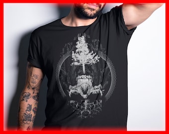 Yggdrasil T-Shirt: Norse Tree of Life, Skull Pagan Design