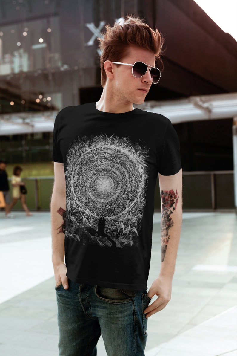 Paradise Canto 31 Gustave Doré T-Shirt | Divine Comedy Engraving | Dark Gothic Art Shirt | Dante Alighieri Tee | Unisex S–3XL image 2