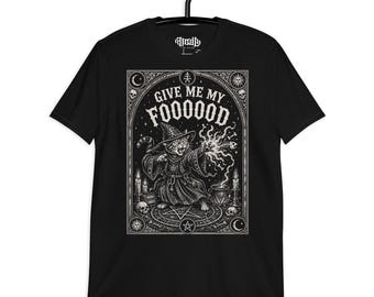 Give Me My Food Cat Shirt, Funny Witch Cat Tee, Black Cat Gothic Shirt, Halloween Cat Shirt, Dark Humor Witchy TShirt