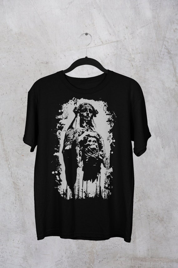 Dark Skull T-Shirt - Virgin Mary T-Shirt - Gothic Statue - Dark Art - Occult T-Shirt - Unisex Black T-Shirt