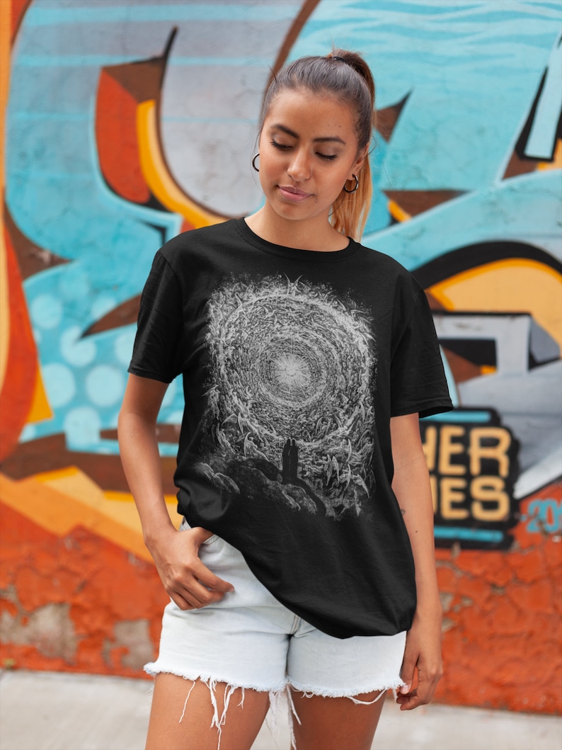 Paradise Canto 31 Gustave Doré T-Shirt | Divine Comedy Engraving | Dark Gothic Art Shirt | Dante Alighieri Tee | Unisex S–3XL image 5