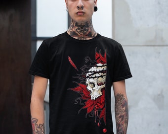 Christ Skull Graphic T-Shirt: Dark Pagan Goth Clothing, Dark clothing, autumn outfit