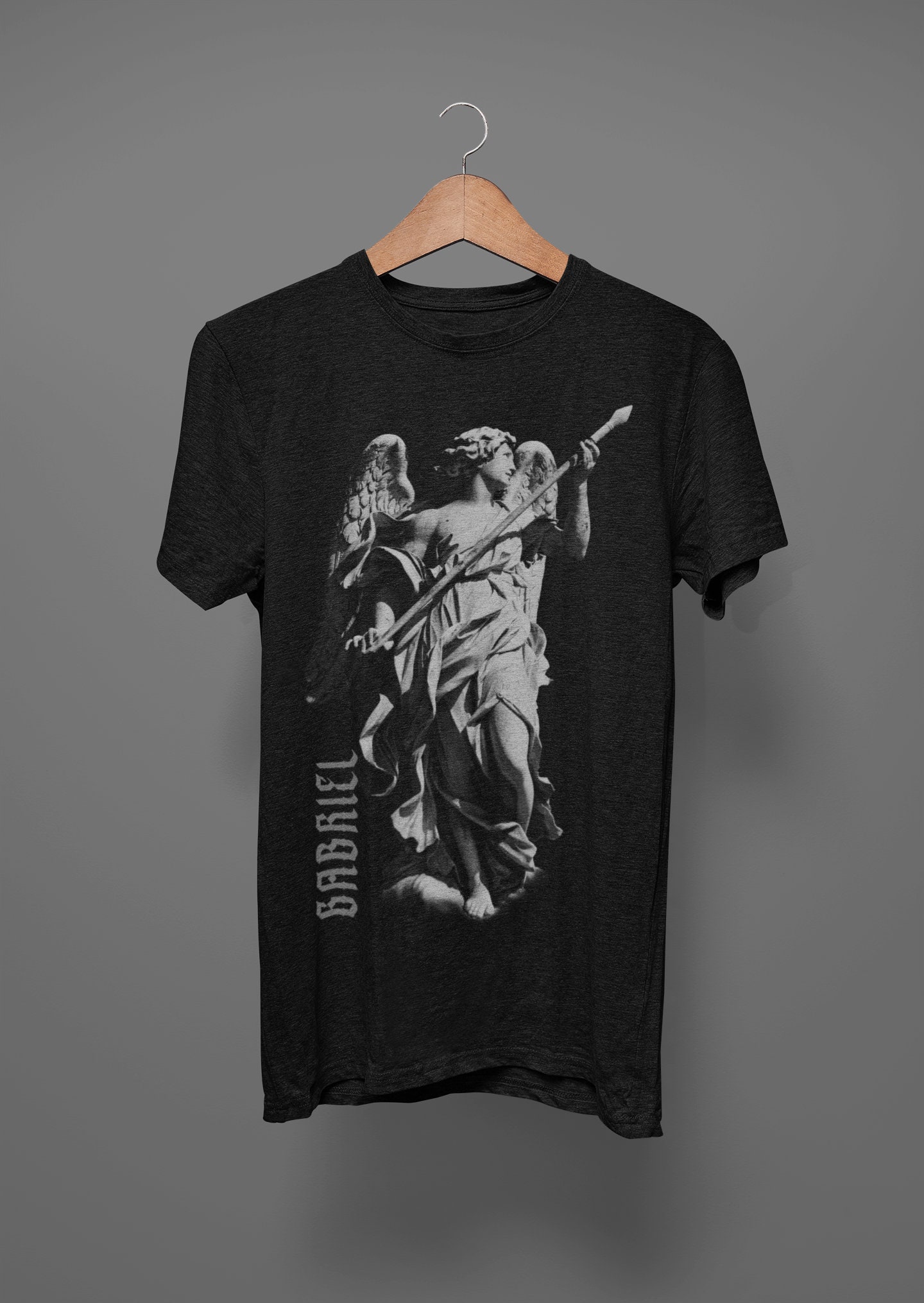 GABRIEL - Angel Gabriel T-shirt - Engraved Art - Angel Wings