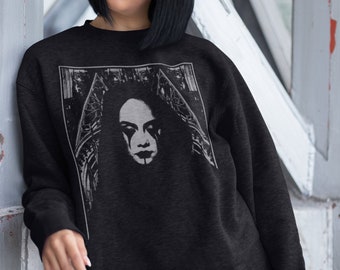 Dark illustration / The death / Gothic decoration /Dark Birthday Gift / Unisex Sweatshirt / Black Design / Mother Gaia /