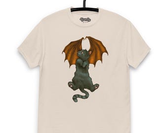 Batcat T-Shirt | Cute Dark Cat with Bat Wings | Gothic Halloween Tee | Unisex Cat Lover Shirt | Alternative Dark