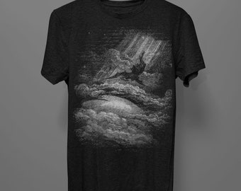 Satan Descends to Earth Gustave Doré - Engraved Art - Dark Goth - Fall of Satan Paradise Lost - Alternative Gothic Clothing - Witchcraft