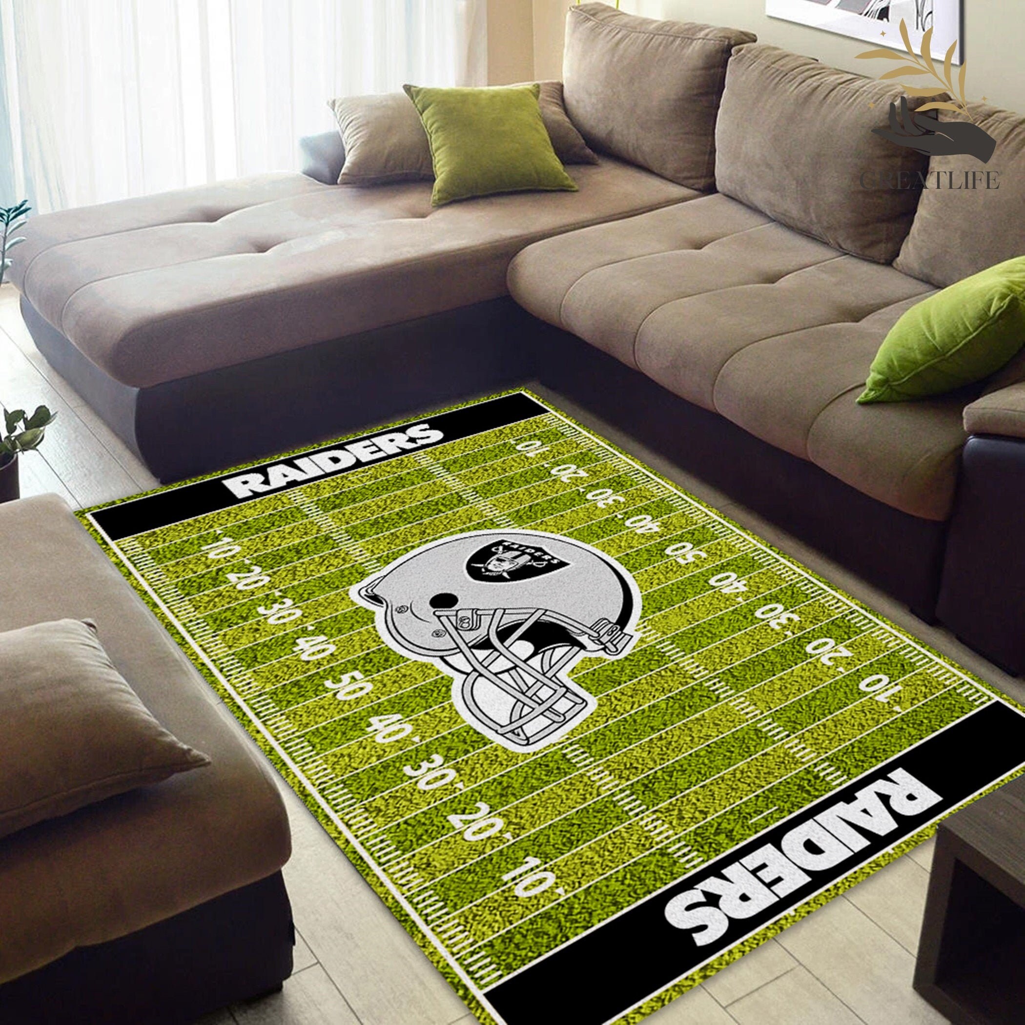 Las Vegas Football Team Area Rug Raiders Football Area Rug Etsy
