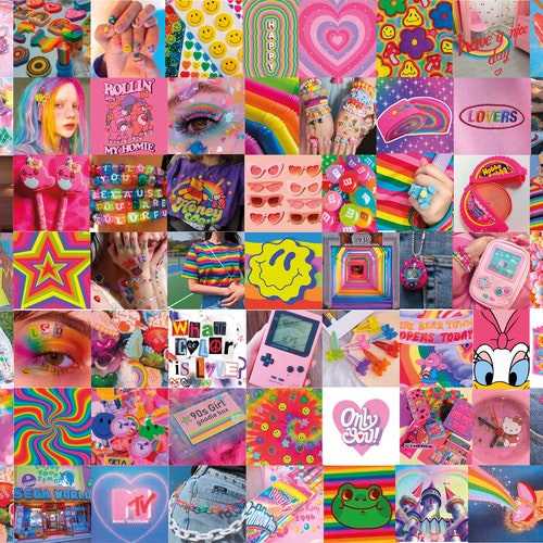 Indie Collage Kit digital Download 81 PCS Kidcore Aesthetic - Etsy