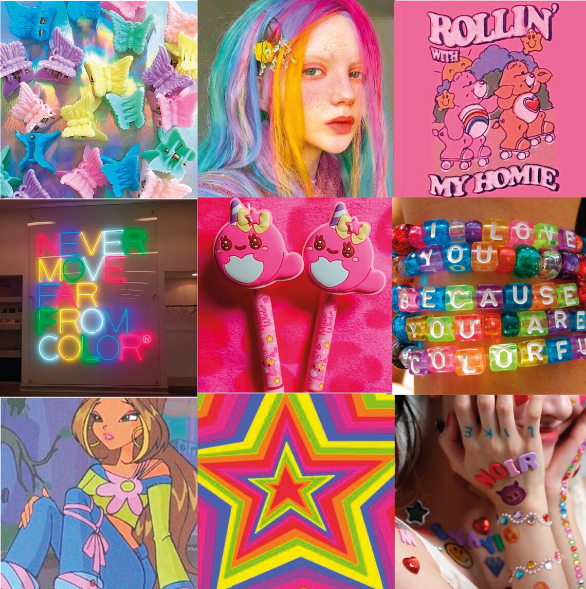 Kidcore Wall Collage Digital Download 110 Pcs Etsy