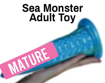 Blue Monster Dildo with Suction Cup, Silicone Dildo, fantasy dildo, monster dildo, vaculock, dildo fantasy, knot dildo, unicorn dildo