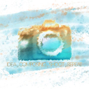 Postkarte "painting Camera", Digitaldruck, Post Card digital Art Camara