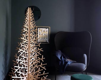 Large Wooden Christmas Tree, Modern Minimalist Scandinavian Design, Alternative Holiday Decor
