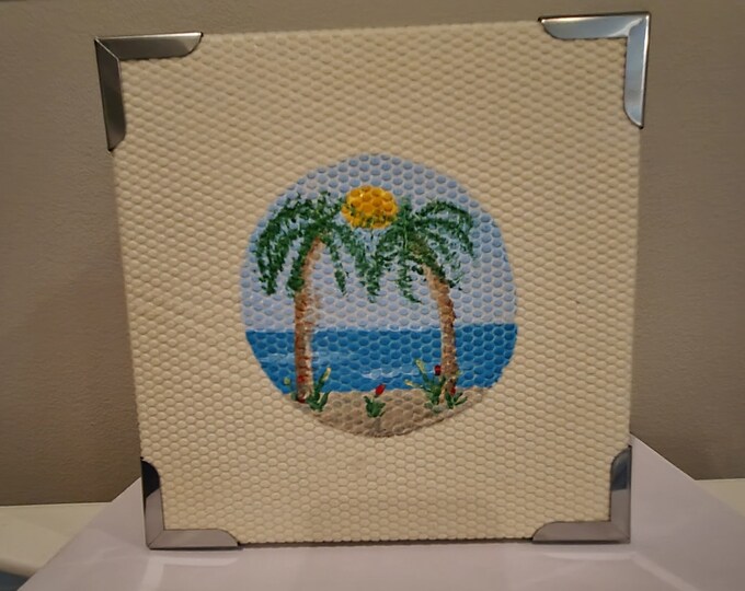 Coastal, palm trees, Beach decor, Tropical display/storage box sea, margaritaville