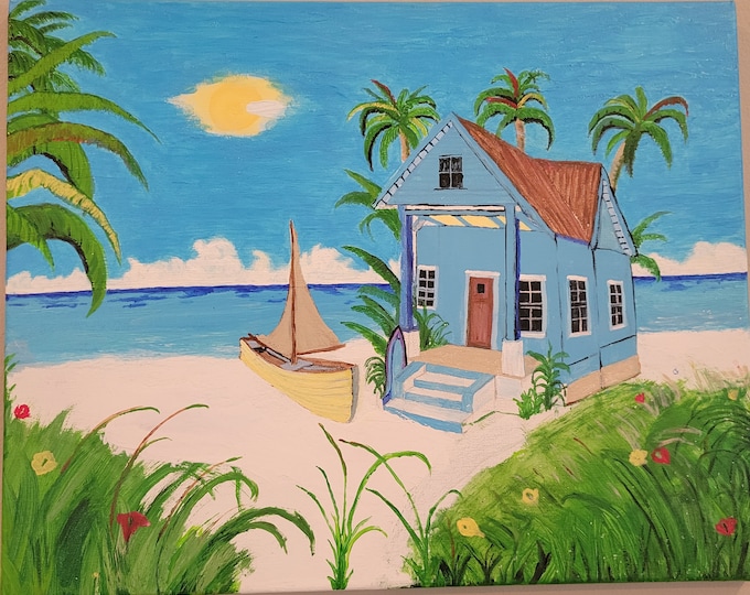 Beach House, Margaritaville, Key West decor, beach decor,  coastal decor, Palm Tree, American Artist Randy Males, One eyed Pirate painter