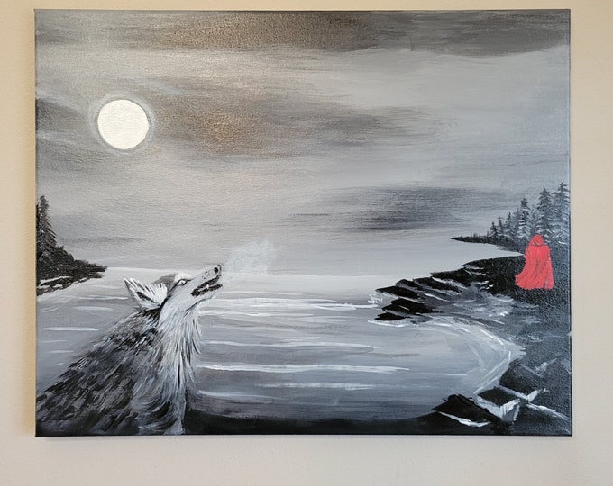Wolf fantasy, Wolf tracking Red Riding Hood