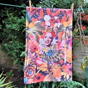 Hand towel/tea towel - Viva- Carmen Miranda - Home decor- Original gift