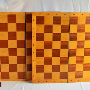 Wooden chessboard without pieces. Size: 45 cm / 17.72 inches.